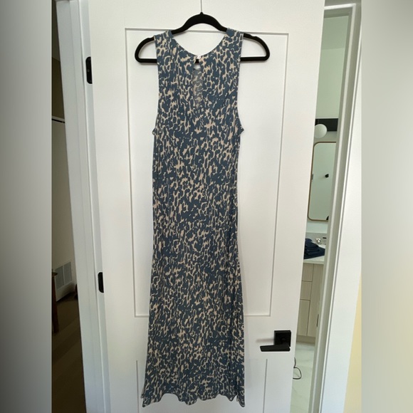 Rails Gabriella Sleeveless Ruched front midi dress with Turquoise print Size L - Picture 7 of 7